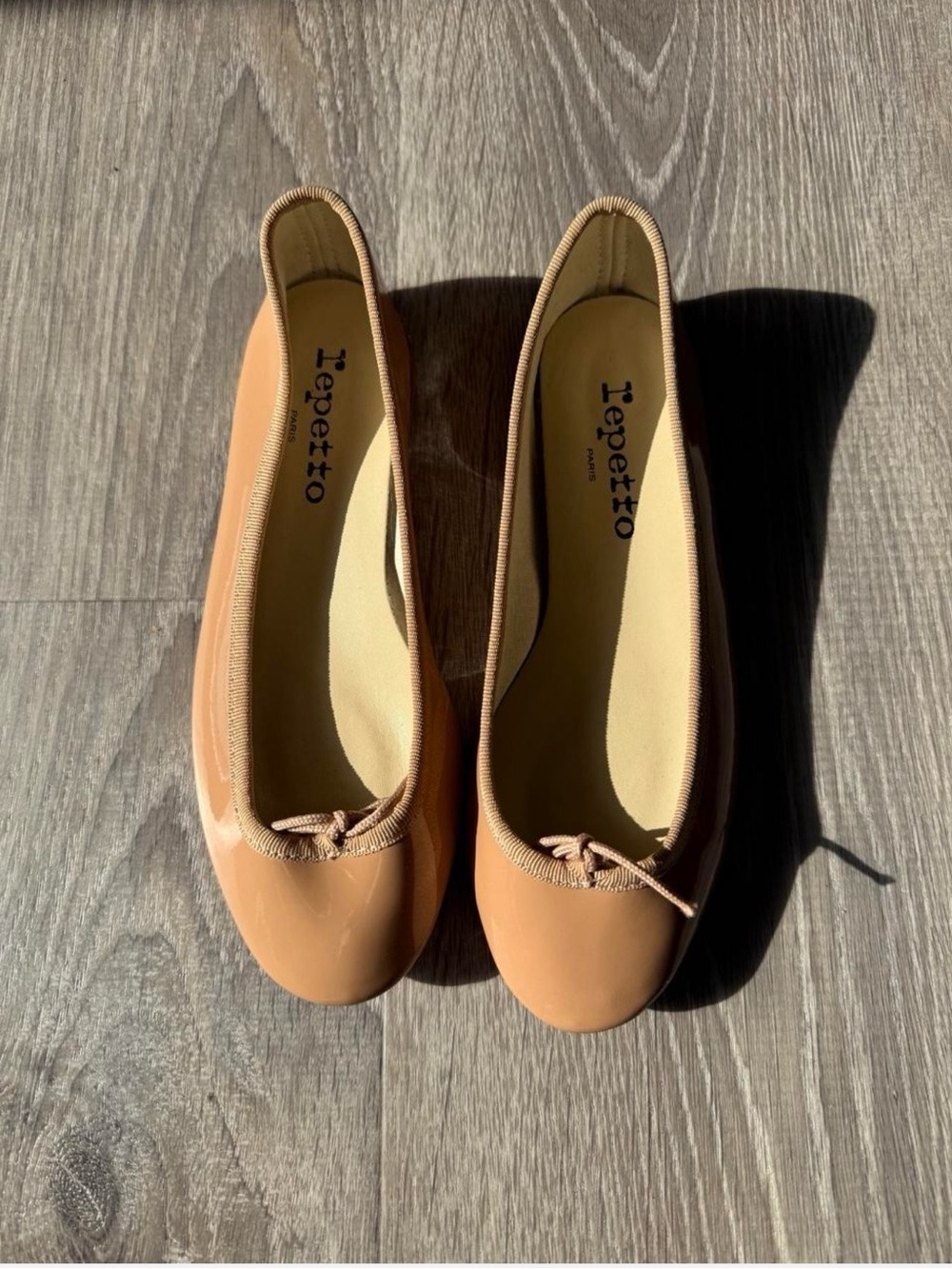Repetto Nude/Tan Patent Leather Ballet Flats
